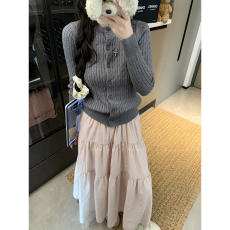 批发实拍~大码女高腰显瘦a字半身裙