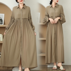 批发实拍2026新款宽松显瘦大码长款<b class='q'>连衣裙</b>