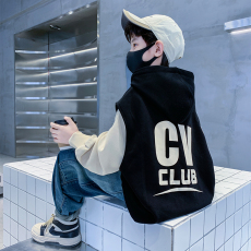 批发<b class='q'>男童</b><b class='q'>春</b>秋装卫衣2024新款洋气儿童秋款时髦帅酷<b class='q'>马甲</b>配卫衣两件套潮