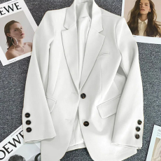 批发米白<b class='q'>色</b><b class='q'>西装</b>外套女显瘦春秋新款休闲气质春秋炸街小个子西服上衣