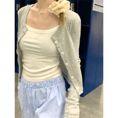 批发现货实拍实价~韩系百搭慵懒雪花薄款防晒<b class='q'>开衫</b>短外套