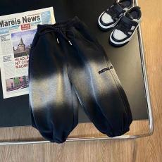 批发<b class='q'>男童</b>裤子秋冬2024新中大童休闲束脚裤运动长裤男孩加厚卫裤洋气男