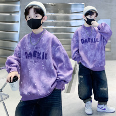 批发男童<b class='q'>卫衣</b>春秋款2025童装春秋款韩版儿童扎染上衣中大童帅气时髦洋