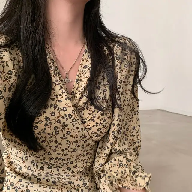 프리미엄 베이지/블랙 루즈핏 원피스 상세 이미지 15