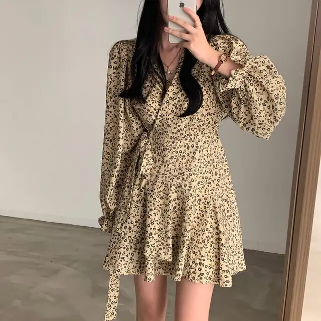 프리미엄 베이지/블랙 루즈핏 원피스 상세 이미지 26