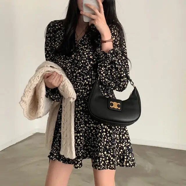 프리미엄 베이지/블랙 루즈핏 원피스 상세 이미지 33