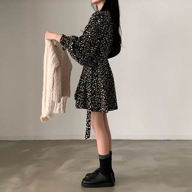 프리미엄 베이지/블랙 루즈핏 원피스 상세 이미지 37