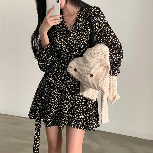 프리미엄 베이지/블랙 루즈핏 원피스 상세 이미지 43