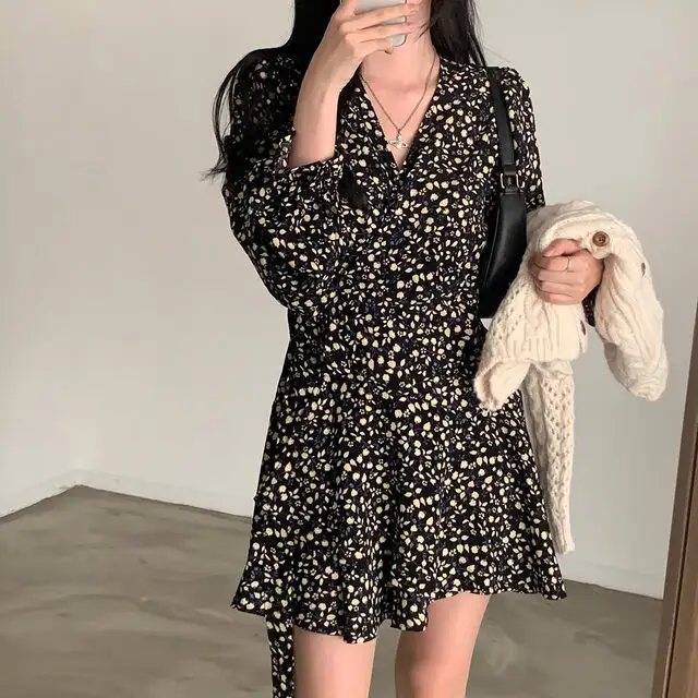 프리미엄 베이지/블랙 루즈핏 원피스 상세 이미지 45