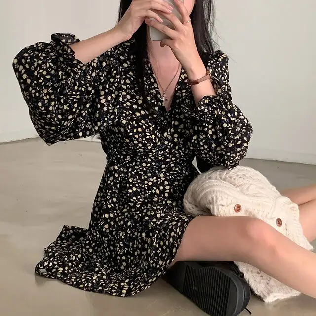 프리미엄 베이지/블랙 루즈핏 원피스 상세 이미지 47