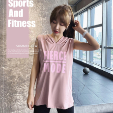 批发宽松透气运动速干衣女无袖T恤夏季薄款专业训练跑步瑜伽健身上衣