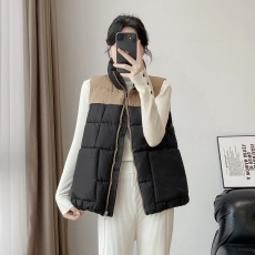 批发<b class='q'>实拍</b>实价<b class='q'>大码</b>羽绒棉马甲新款韩版拼接百搭显瘦立领秋冬背心外套