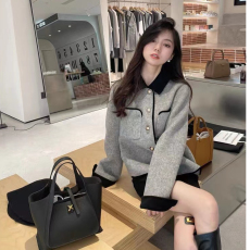 批发2025年秋冬季新款女装新款双面大衣女短款韩版撞色小个子毛呢外套