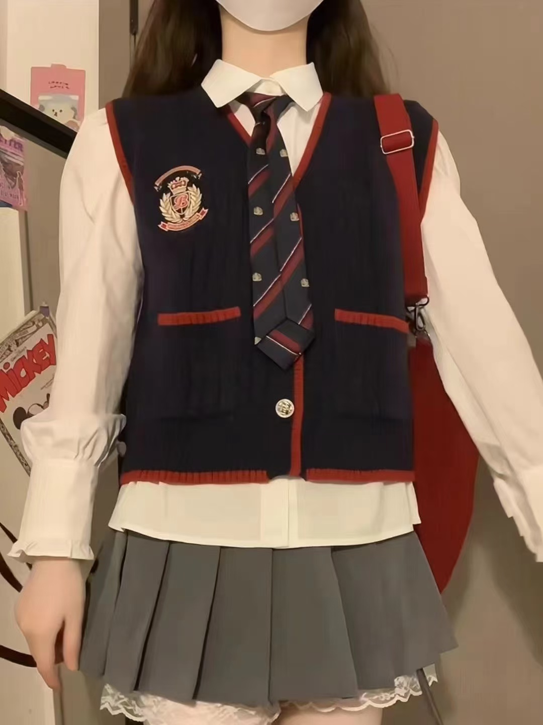 新款修身顯瘦高級感氣質學院風襯衫馬甲背心套裝女