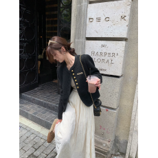 批发EVNSTYLE“矜贵小香香”Celi*e时髦经典黑色小香<b class='q'>风</b>外套羊毛高级感