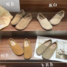 批发复古真皮软底勃肯鞋2024新款森系大头单鞋懒人包头半拖鞋