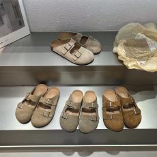 批发复古真皮软木厚底勃肯鞋2024新款森系大头单鞋懒人包头半拖鞋