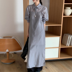 批发尺寸已更新韩版简约百搭通勤小众设计感叠穿 翻领衬<b class='q'>衫</b> 吊带连衣裙