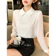 批发已出货2026秋季新款<b class='q'>蕾丝</b><b class='q'>雪纺</b><b class='q'>衫</b>女<b class='q'>长袖</b>打底衫女士衬衣职业小衫上衣