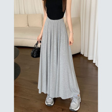 批发实拍~2026新款韩版设计感宽松裙裤松紧腰阔腿裤长裤<b class='q'>拖地</b>裤女