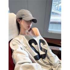 批发官图 美式复古字母印花卫衣<b class='q'>女</b>宽松oversize斜肩套头上衣-