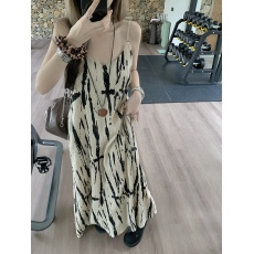 批发大码立体压褶印花吊带<b class='q'>连衣裙</b>2026夏气质复古宽松A字吊带长裙外套