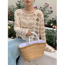 批发夏季新款钩花镂空<b class='q'>针织衫</b>防晒<b class='q'>罩衫</b>女独特别致辣妹性感短款上衣