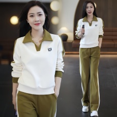 批发休闲时尚<b class='q'>运动服</b>套装女2025年新款早春秋季翻领<b class='q'>百搭</b>卫衣裤两件套潮