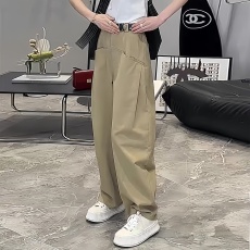 批发欧货2026春秋新款高腰宽松雅痞裤百搭口袋休闲裤女慵懒风直筒裤子