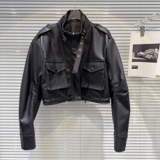 批发网红同款2024秋季新款美式辣妹卡扣领口工装口袋PU皮夹克皮衣外套