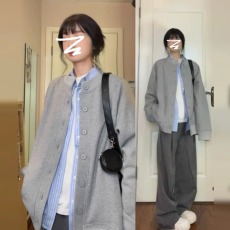 批发官图华夫格复合牛奶丝卫衣女2025春秋新款<b class='q'>开衫</b>外套设计感<b class='q'>圆领</b>上衣