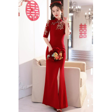 批发复古中式敬酒服<b class='q'>新娘</b>新款结婚礼服连衣裙女