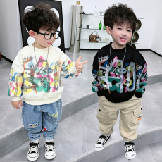 批发| 官图实价 | 纯棉华棉 | 后包领 | 秋季中大童字母印花圆领卫衣