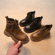 批发儿童靴子2024年<b class='q'>秋</b>季新款英伦风单靴时尚童靴厚底女童男宝短靴女童