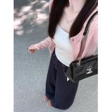 批发实价有货多巴胺桔粉色长袖针织开<b class='q'>衫</b>女早秋小个子短款辣妹外套上衣