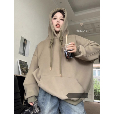 批发<b class='q'>婴儿</b>绒<b class='q'>卫衣</b>女装秋冬新款美式复古连帽加绒加厚宽松中长款外套上衣