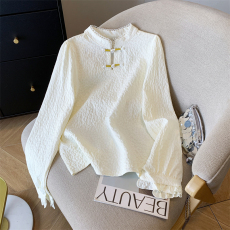 批发实拍◆ 春装新款立领盘扣雪纺<b class='q'>衬衫女</b>复古气质设计感超仙上衣