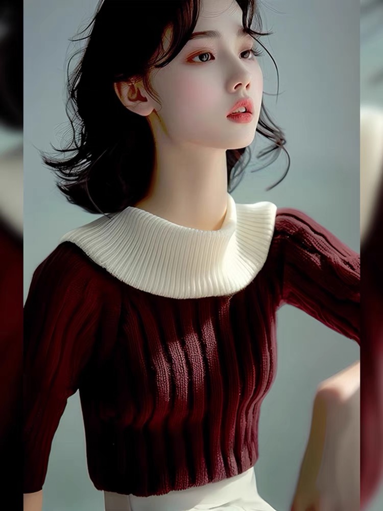 Small sweater knitted autumn pullover sweater top with summer women's clothing 2024 new bottoming shirt short-sleeved cashmere sweater