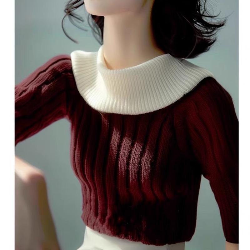 Small sweater knitted autumn pullover sweater top with summer women's clothing 2024 new bottoming shirt short-sleeved cashmere sweater