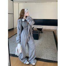 批发秋冬新款韩版时尚<b class='q'>运动</b>连帽卫衣懒人休闲百搭三件套女潮