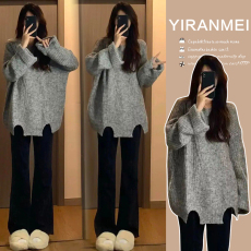 批发新品~2024秋<b class='q'>冬</b>新款韩版时尚宽松显瘦减龄上衣连衣裙