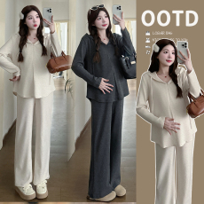 批发实拍2026孕妇装新款春<b class='q'>休闲</b>运动慵懒风半拉链连帽上衣<b class='q'>休闲</b>裤套装