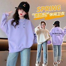 批发| 官图实价 | 纯棉华棉 | 后包领 | 秋季中大童韩版刺绣印花卫衣