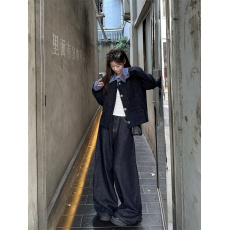 批发实拍实价~秋季小香风百搭显瘦设计感BD短外套水洗<b class='q'>牛仔</b>裤裤+打底衫