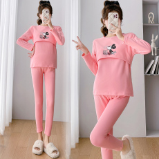 批发实拍孕妇哺乳秋衣套装产后喂奶上衣冬加绒加厚纯棉保暖<b class='q'>内衣</b>