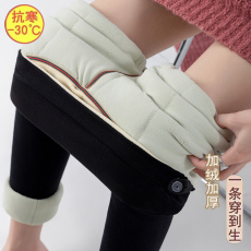 批发实拍秋冬大码特厚绒踩脚<b class='q'>打底裤</b>蚕丝棉弹力高腰踩脚孕妇裤