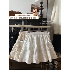 批发实价实拍早秋丝绒<b class='q'>甜美</b>芭蕾风短裙荷叶边高腰A字蓬蓬裙蛋糕半身裙