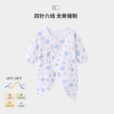 批发纯棉双面220克<b class='q'>婴儿</b>服春秋<b class='q'>新生</b>宝宝0-3月6宝宝打底哈衣秋装
