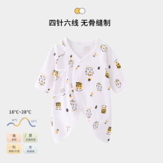 批发纯棉双面220克<b class='q'>婴儿</b>服春秋<b class='q'>新生</b>宝宝0-3月6宝宝打底哈衣秋装