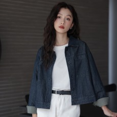 批发2026实拍<b class='q'>秋</b>季独特超好看牛仔外套女小众设计气质高级感宽松上衣
